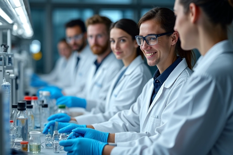 Equipo de CordobaEnerVoxMart trabajando en un laboratorio moderno
